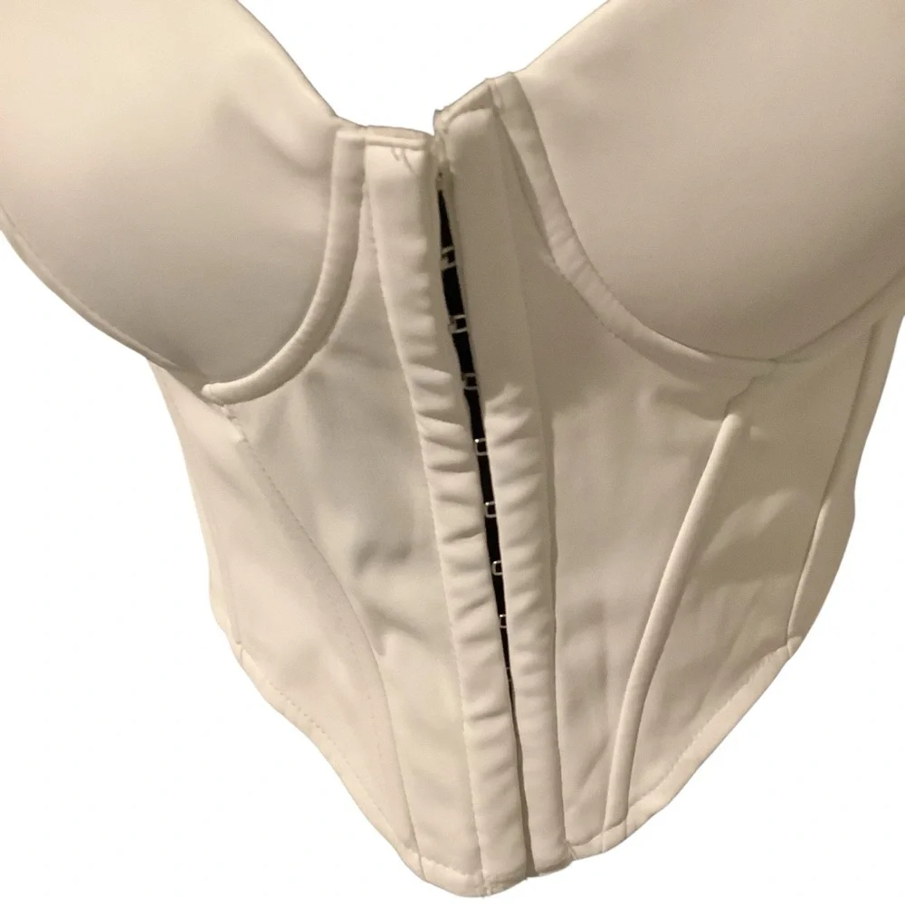 Windsor White Cream Bustier Bra Front Hook & Eye Closure WORN ONCE
